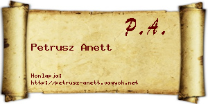 Petrusz Anett névjegykártya